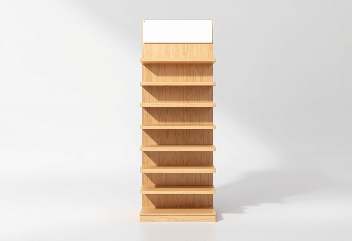 Présentoir bois naturel